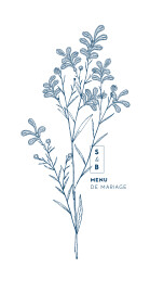 Menu de mariage Laure de Sagazan (recto-verso) bleu