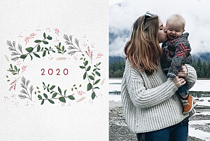 Carte de voeux avec photo ronde hivernale-blanc Carte de voeux avec photo ronde hivernale-blanc