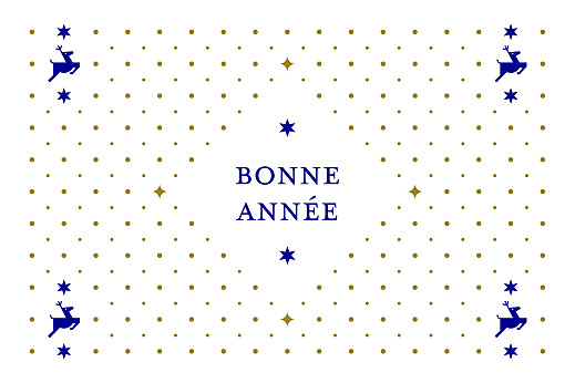 Carte de voeux Rennes de Noël bleu & doré - Page 1
