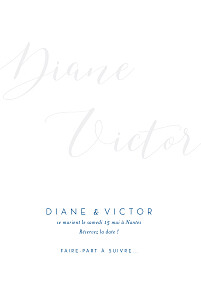 Save the date calligraphie bleu Save the date calligraphie bleu