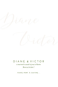 Save the date gris calligraphie vert sapin Save the date gris calligraphie vert sapin