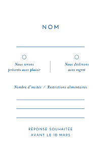 Carton réponse mariage calligraphie bleu Carton réponse mariage calligraphie bleu