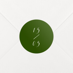 Stickers pour enveloppes mariage Calligraphie vert sapin