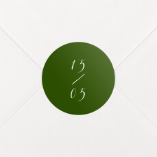 Stickers pour enveloppes mariage Calligraphie vert sapin