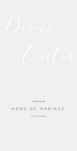 Menu de mariage gris calligraphie vert de gris Menu de mariage gris calligraphie vert de gris