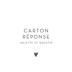 Carton réponse mariage original élégant cœur blanc Carton réponse mariage original élégant cœur blanc