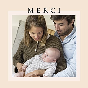 Carte de remerciement moderne cadre pastel beige Carte de remerciement moderne cadre pastel beige