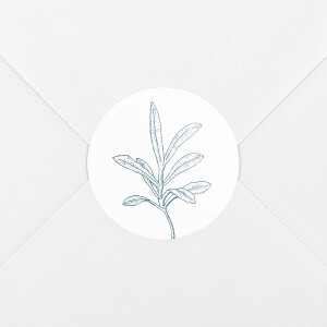 Stickers pour enveloppes mariage Botanique bleu