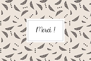 Carte de remerciement fille croissant beige Carte de remerciement fille croissant beige