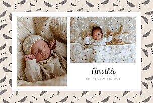 Faire-part de naissance design croissant beige Faire-part de naissance design croissant beige