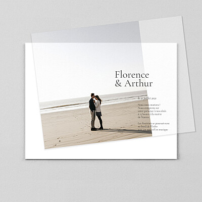 Faire-part de mariage tous genres sobre (calque) blanc Faire-part de mariage tous genres sobre (calque) blanc