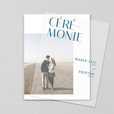 Faire-part de mariage tous genres capitale (calque) bleu Faire-part de mariage tous genres capitale (calque) bleu