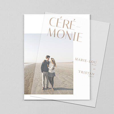 Faire-part de mariage jaune capitale (calque) ocre Faire-part de mariage jaune capitale (calque) ocre