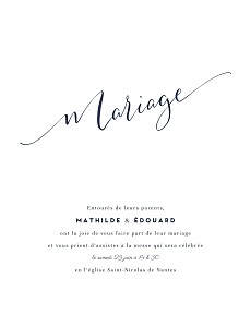 Faire-part de mariage classique swing (portrait) blanc Faire-part de mariage classique swing (portrait) blanc