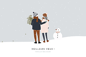 Carte de voeux avec photo winter family 1 Carte de voeux avec photo winter family 1