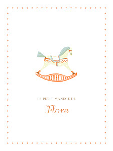 Affichette animaux cheval à bascule bleu Affichette animaux cheval à bascule bleu