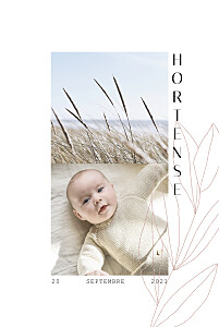 Faire-part de naissance vert saison rose Faire-part de naissance vert saison rose