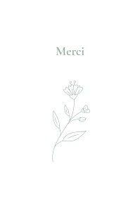 Carte de remerciement blanc blason floral vert Carte de remerciement blanc blason floral vert