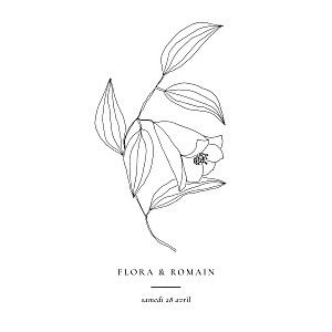 Faire-part de mariage fleur poésie amoureuse blanc Faire-part de mariage fleur poésie amoureuse blanc