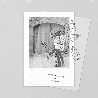 Save the date classique poésie amoureuse blanc Save the date classique poésie amoureuse blanc