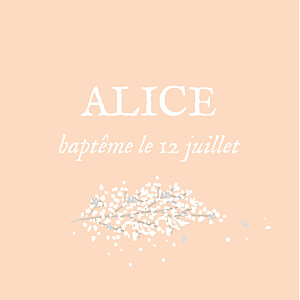 Etiquette de baptême rose gypsophile chic rose Etiquette de baptême rose gypsophile chic rose