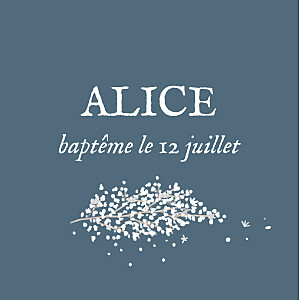 Etiquette de baptême original gypsophile chic bleu Etiquette de baptême original gypsophile chic bleu