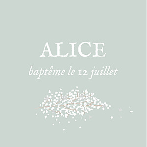 Etiquette de baptême vert gypsophile chic vert Etiquette de baptême vert gypsophile chic vert