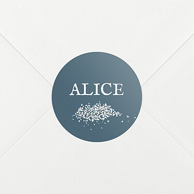 Stickers baptême gypsophile chic bleu Stickers baptême gypsophile chic bleu