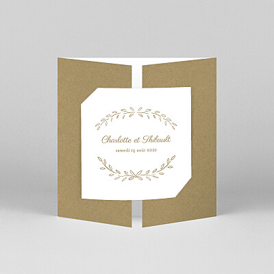 Faire-part de mariage marron poème (fenêtre) kraft Faire-part de mariage marron poème (fenêtre) kraft