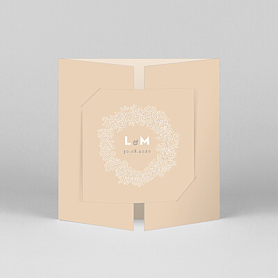 Faire-part de mariage beige gypsophile (fenêtre) rose Faire-part de mariage beige gypsophile (fenêtre) rose