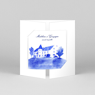 Faire-part de mariage vintage élégant (fenêtre) blanc Faire-part de mariage vintage élégant (fenêtre) blanc