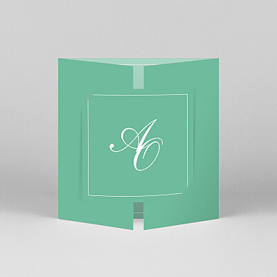 Faire-part de mariage vert chic liseré (fenêtre) vert Faire-part de mariage vert chic liseré (fenêtre) vert