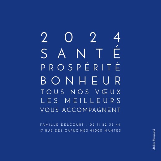 Carte de voeux Mini The photo ! justifié bleu électrique - Verso Carte de voeux Mini The photo ! justifié bleu électrique - Verso