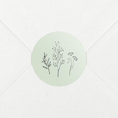 Stickers baptême herbier vert Stickers baptême herbier vert