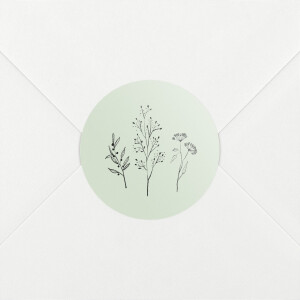 Stickers pour enveloppes baptême Herbier vert
