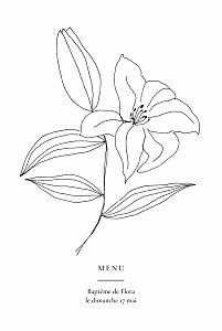 Menu de baptême original poésie amoureuse blanc Menu de baptême original poésie amoureuse blanc
