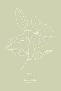 Menu de baptême vert poésie amoureuse vert Menu de baptême vert poésie amoureuse vert