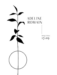Faire-part de mariage vintage ikebana portrait blanc Faire-part de mariage vintage ikebana portrait blanc