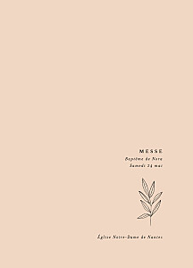 Livret de messe beige jeune pousse rose Livret de messe beige jeune pousse rose
