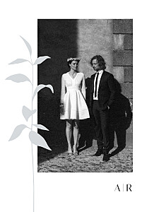 Carte de remerciement mariage classique ikebana bleu Carte de remerciement mariage classique ikebana bleu