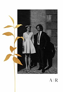 Carte de remerciement mariage classique ikebana portrait dorure blanc Carte de remerciement mariage classique ikebana portrait dorure blanc