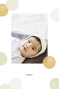 Carte de remerciement tendance confettis jaune Carte de remerciement tendance confettis jaune