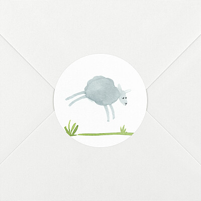Stickers naissance saute mouton blanc Stickers naissance saute mouton blanc