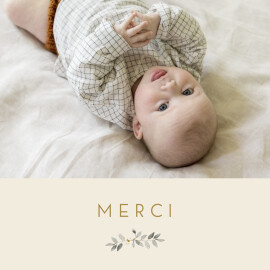 Carte de remerciement Mon petit trousseau beige