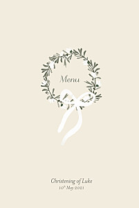 Menu de baptême vintage douce lueur blanc Menu de baptême vintage douce lueur blanc