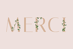 Carte de remerciement rose lettres fleuries rose Carte de remerciement rose lettres fleuries rose