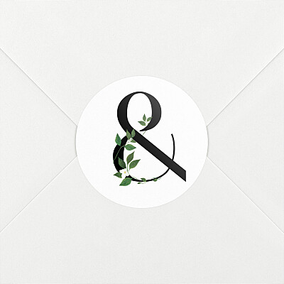 Stickers mariage lettres fleuries (esperluette) blanc Stickers mariage lettres fleuries (esperluette) blanc