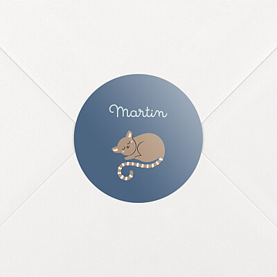 Stickers naissance la famille des animaux bleu Stickers naissance la famille des animaux bleu