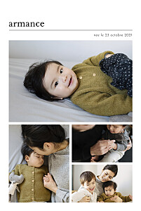 Faire-part de naissance blanc édito (multi photos) blanc Faire-part de naissance blanc édito (multi photos) blanc