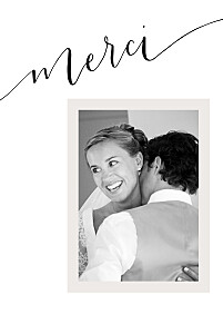 Carte de remerciement mariage moderne doux souvenir blanc Carte de remerciement mariage moderne doux souvenir blanc
